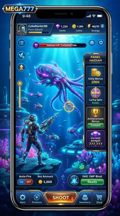 Pratinjau antarmuka mega777 — aplikasi APK resmi Android v4.8.4