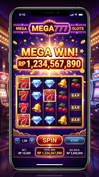 Cuplikan layar menu unduhan mega777 untuk perangkat Android